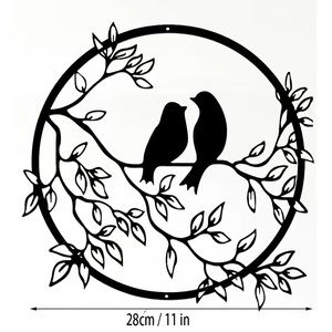 Simple Lovebirds Wall Decor 11”